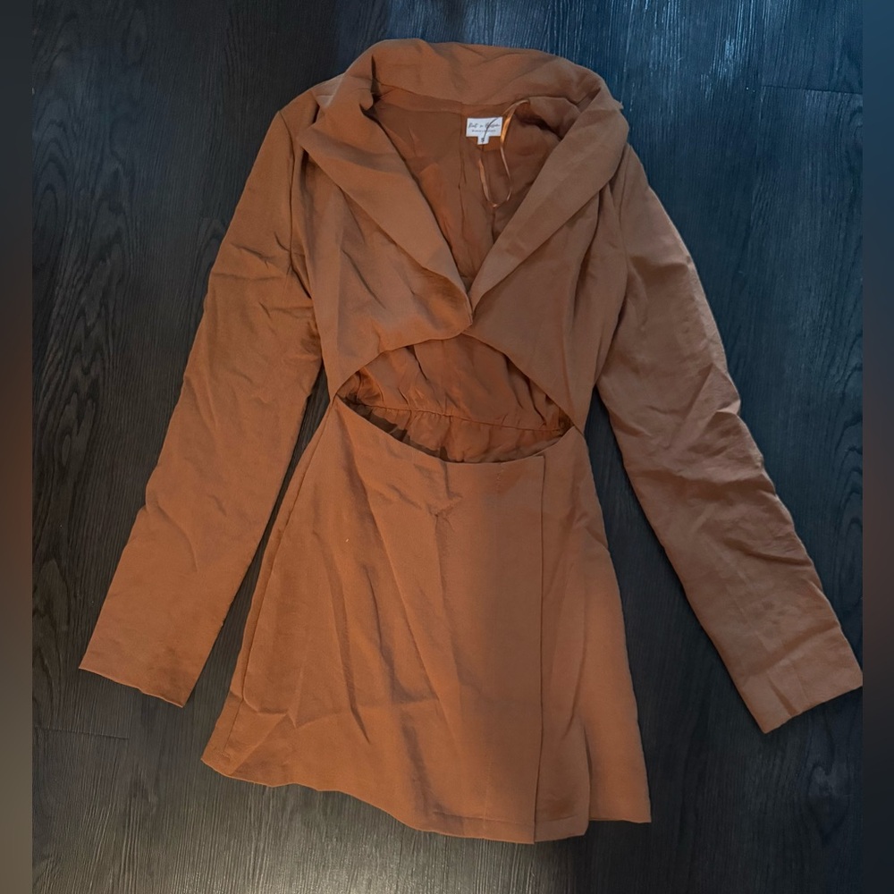 Chic Brown Long Sleeve Dress